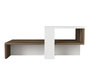 Hanah Home Mesa de Centro Escandinava Blanca y Nogal con Almacenamiento 80x43.6x32.6 cm